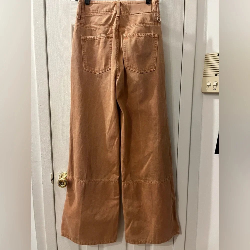 Ulla Johnson Wide Leg Margot Jean Tan/Orange Jeans - Picture 4 of 8